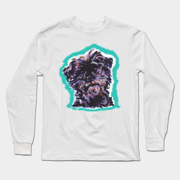 Affenpinscher portrait Dog Pop Art Long Sleeve T-Shirt by bentnotbroken11